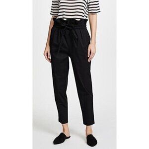 Emerson Thorpe Womens Size XS Heidi Paper Bag Pants In Black Poplin Stretch